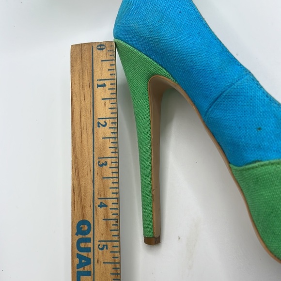 Penny Loves Kenny High Heels Stilettos Pumps Shoes Green Blue Womens 7.5 M - Picture 16 of 16